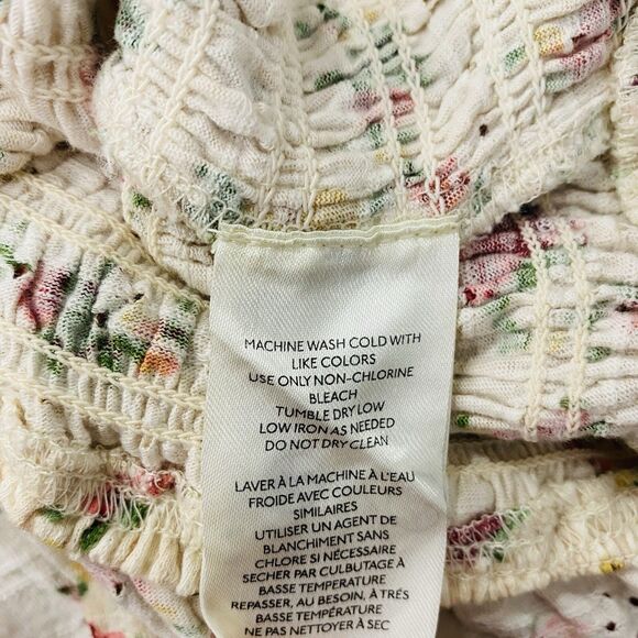 NWT FREE PEOPLE M Favorite Girl Cream Tea Party Combo Top Smocked Floral Cottage - Picture 10 of 16